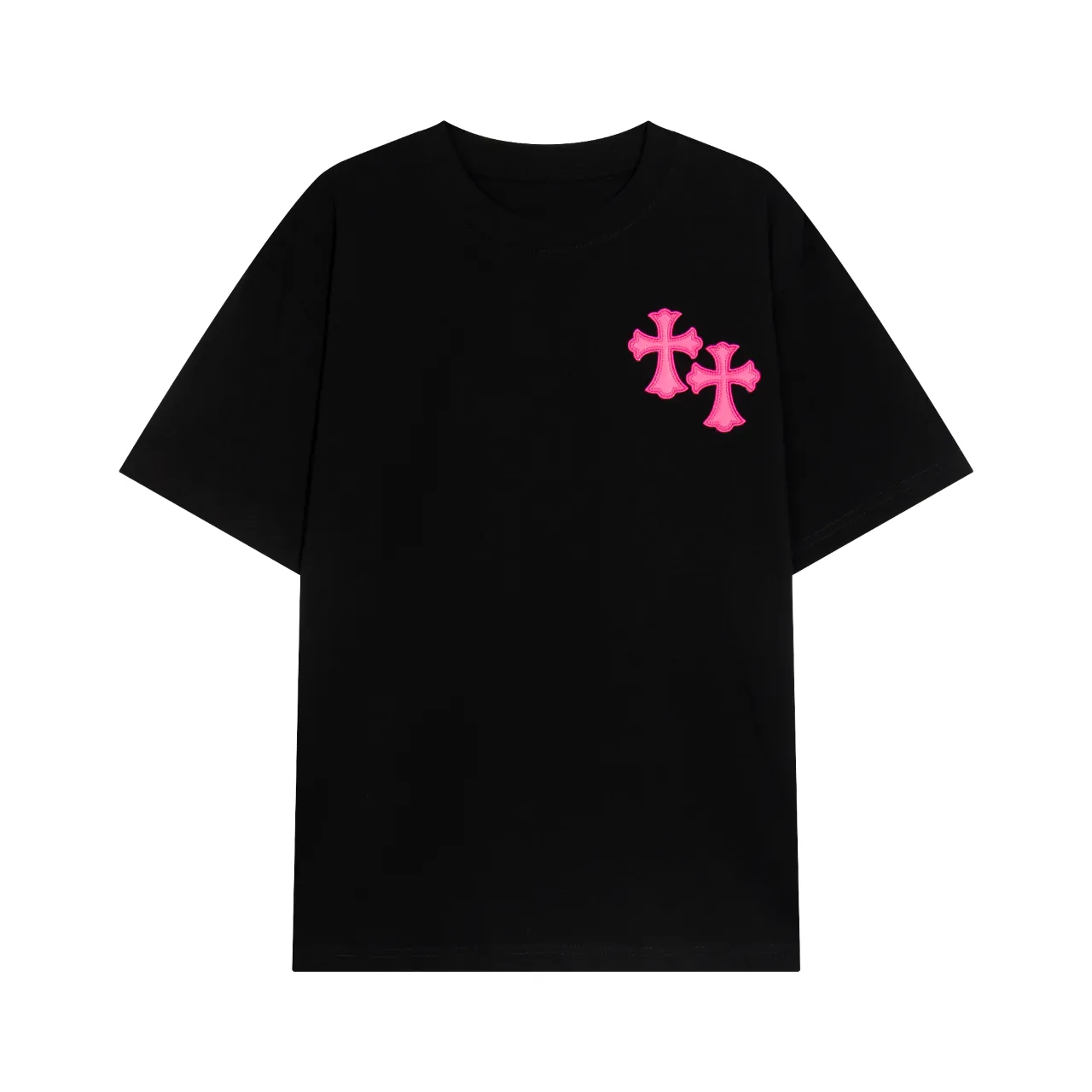 P150 Chrome Hearts Chrome Hearts Contrast Color Short Sleeves Size: SMLXL Color: White Pink Black